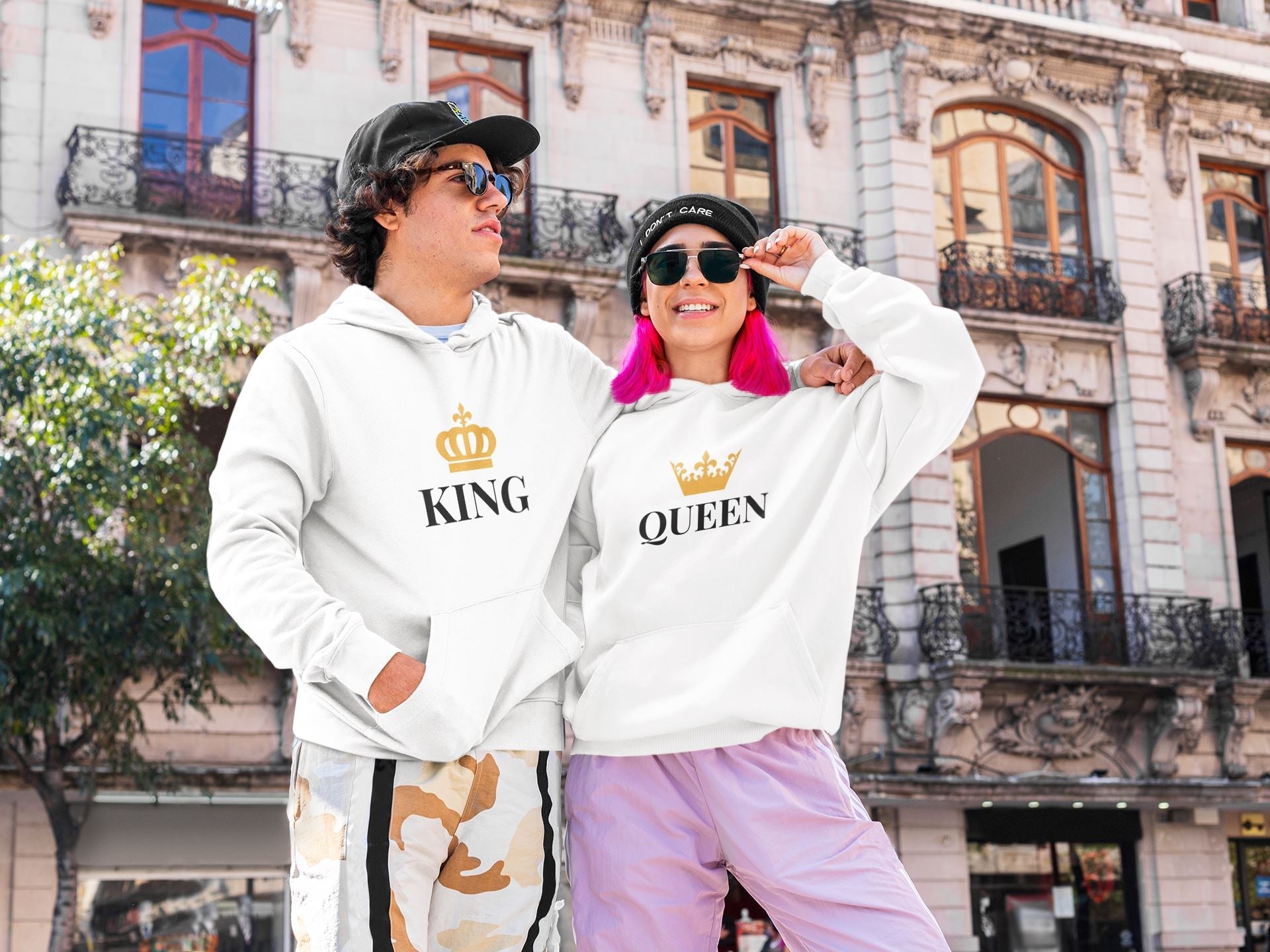 Queen and King matching couple hoodies set